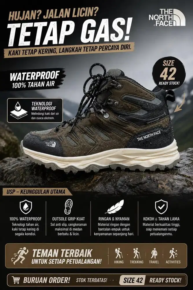 The North Face Waterproof | Siap Hujan, Siap Hiking!
