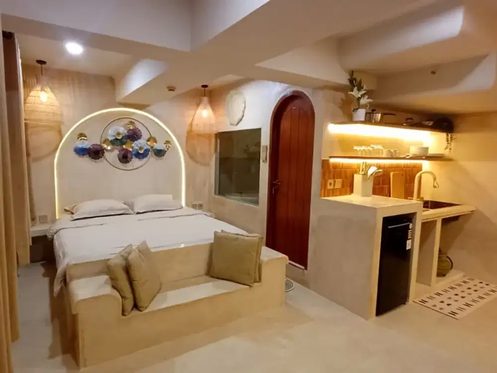 Sewa Apartemen Bandung ada Bathub Jarrdin Cihamepelas Premium Unit