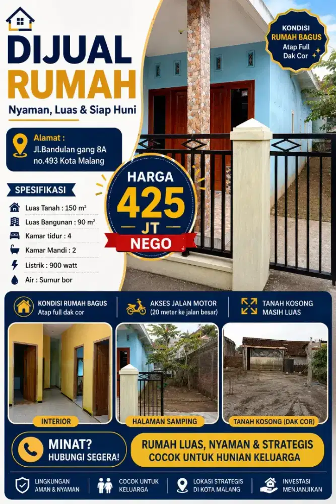 DIJUAL RUMAH / KOS SIAP HUNI DI KOTA MALANG
