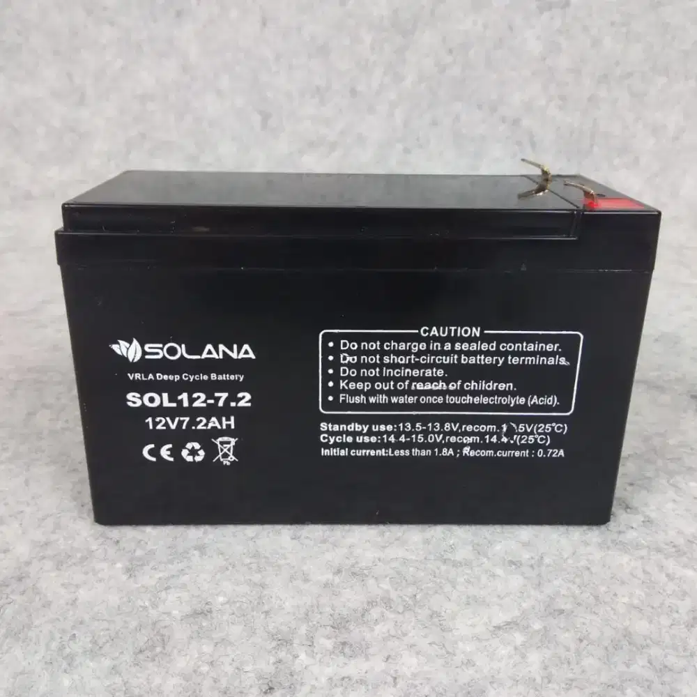 Solana Battery atau accu atau aki 7.2ah 12v