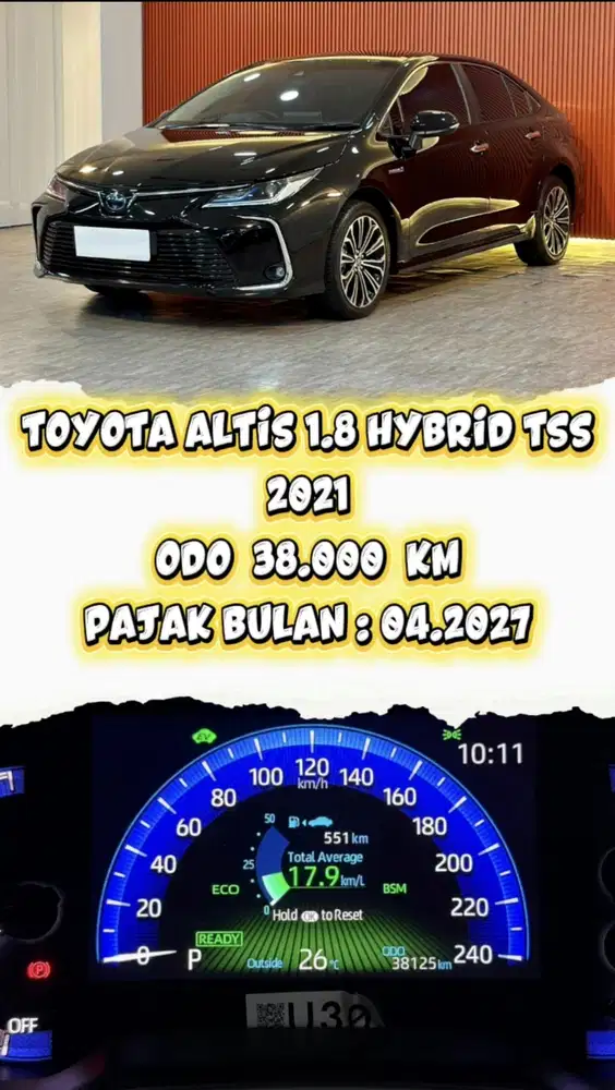 [ ODO 38.000 KM ] TOYOTA ALTIS 1.8 HYBRID TSS AT 2021 BERGARANSI