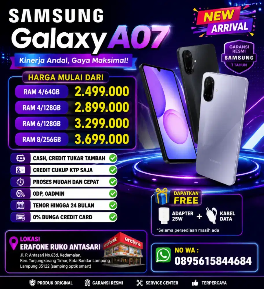 samsung Galaxy A07 cicilan mulai dari 200rb perbulan