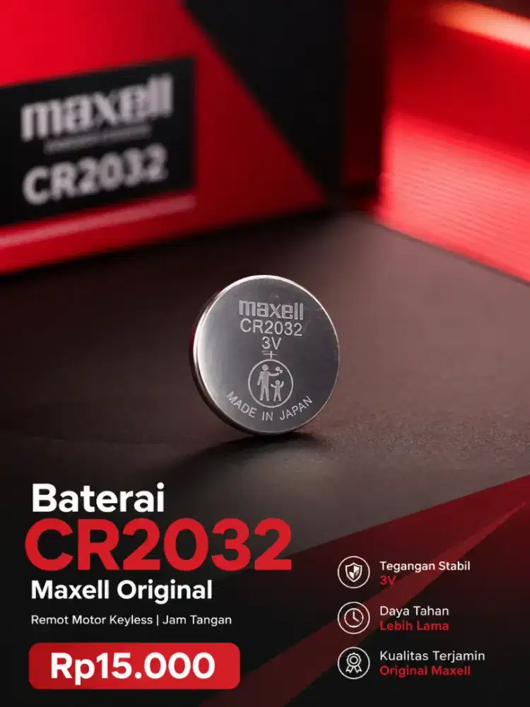 Baterai CR2032 CR 2032 Baterry Maxell Original Remot Motor Keyless