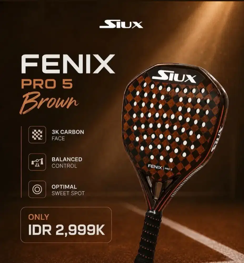 Dijual raket padel like new Siux fenix 5Pro