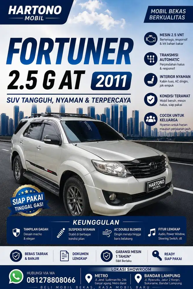 Fortuner 2.5 G AT 2011