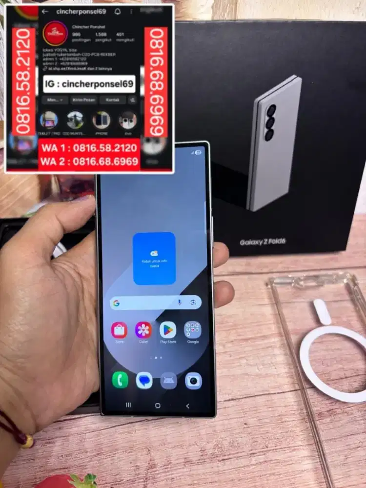 Jual hp likenew samsung z fold 6 5G 12/1tb istimwa resmi tinggal pakai