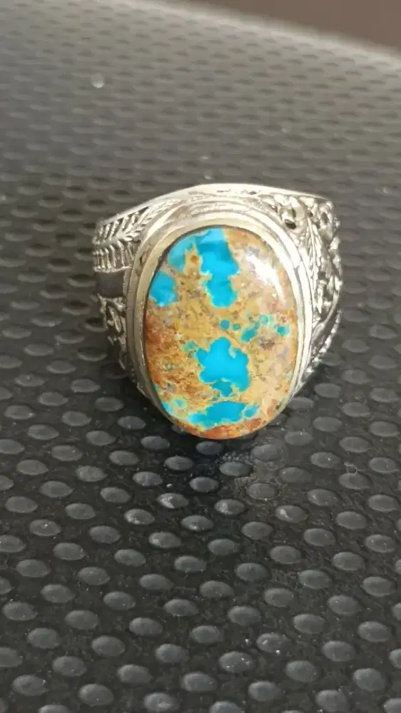 Batu pirus serat emas gradasi blue royal