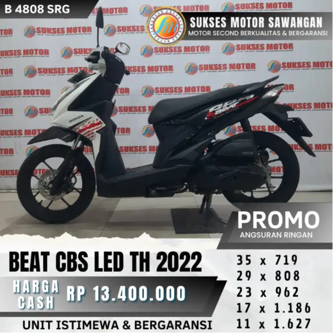 UNIT BERGARANSI BEAT LED CBS TH 2022 BISA CASH KREDIT CICILAN RINGAN
