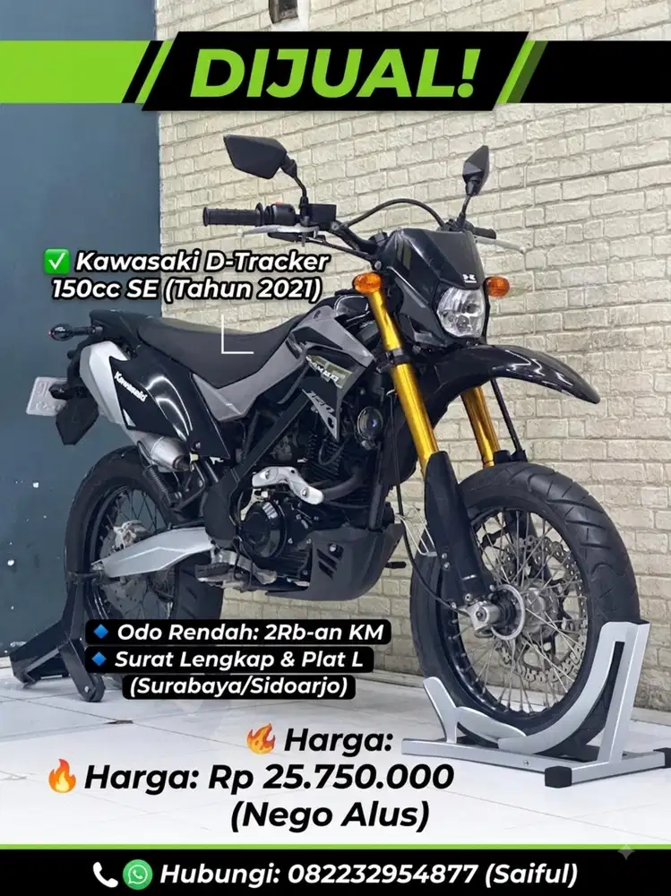 Perfect Condition!!Kawasaki D Tracker 150cc SE 2021 Plat L-Mustika