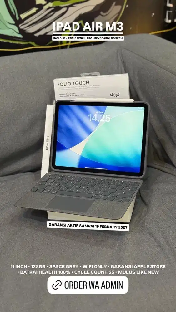 Ipad Air M3 11 Inch 128GB Wifi + Keyboard Logicteh Combo
