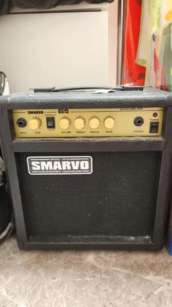 GITAR ELEKTRIK + AMP SMARVO GS15 – SIAP MAIN