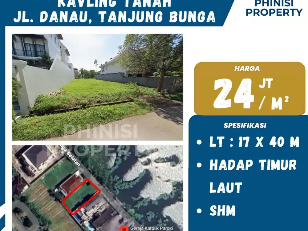 DIJUAL Kavling siap bangun di Villa Danau Biru Tanjung Bunga