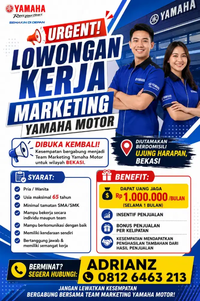Lowongan Kerja Marketing Yamaha Motor