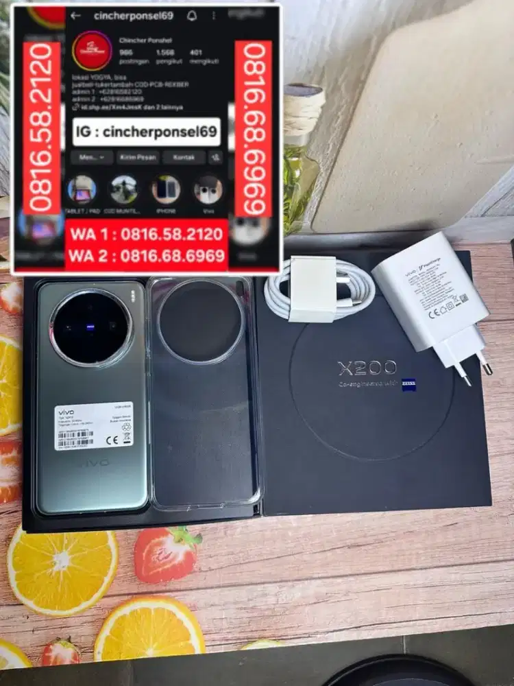 Jual hp Vivo x200 5g 12/256 istimewa fullset original tinggal pakai