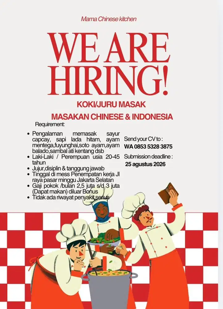 Dicari Juru Masak
