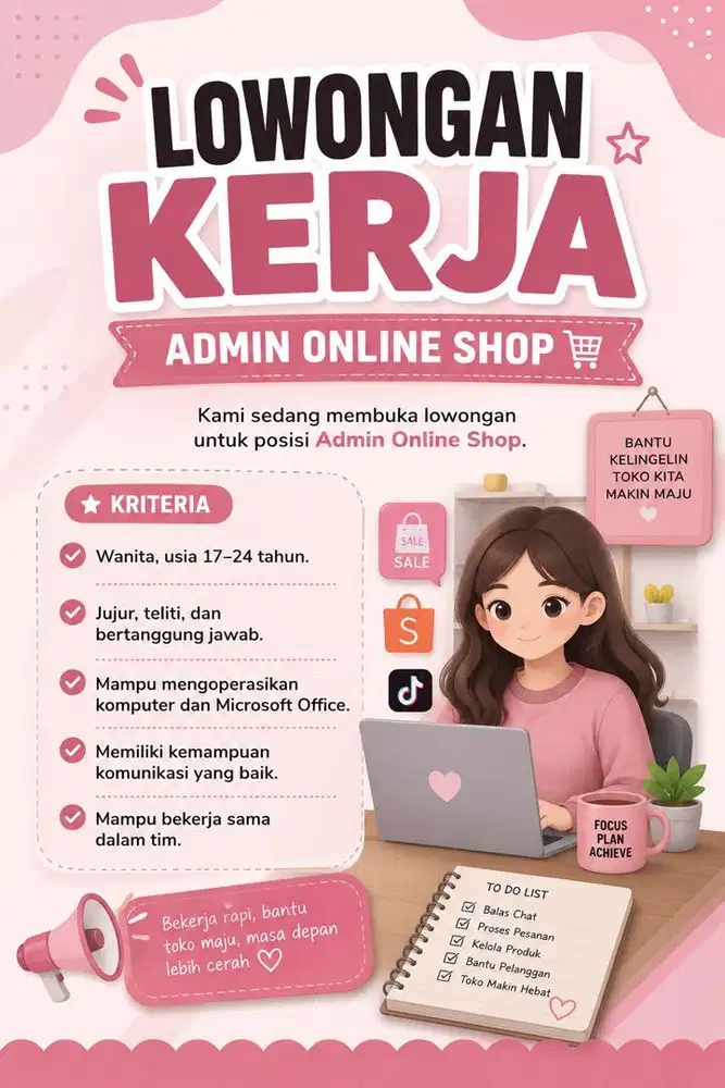LOWONGAN ADMIN ONLINE SHOP JAKARTA BARAT – SEGERA BERGABUNG!