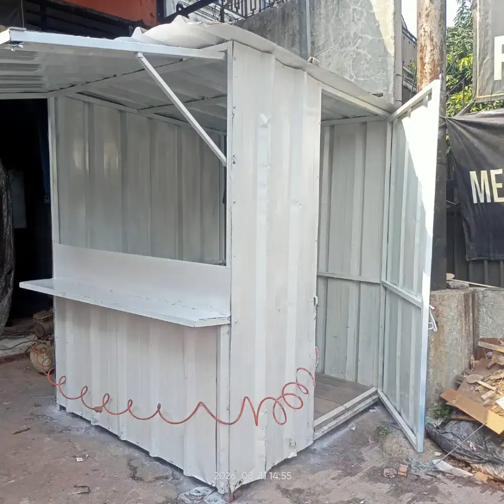 Booth gerobak container kontener bekas belum setahun container