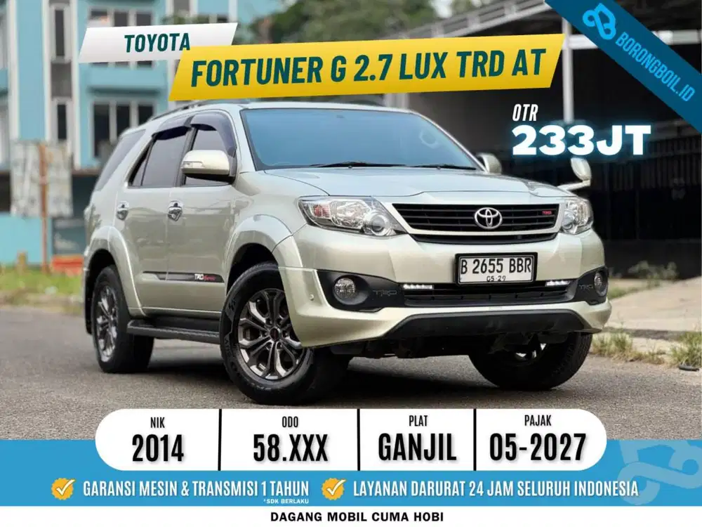Fortuner G 2.7 lux TRD 2014 Silver metalik