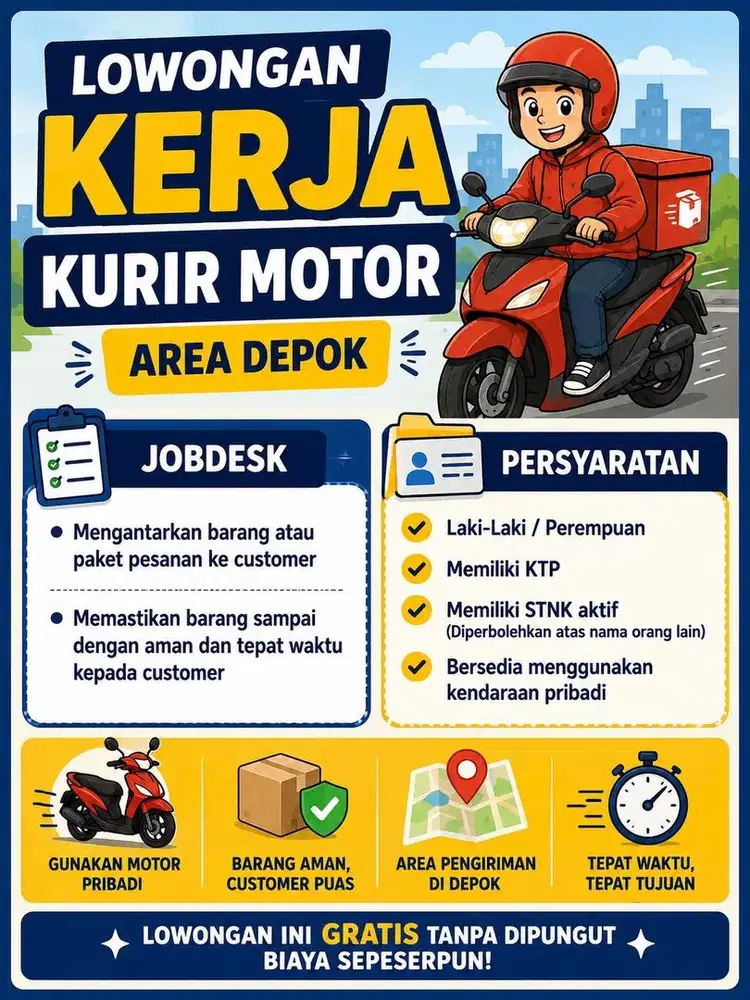LOWONGAN KERJA KURIR AREA BEJI DEPOK