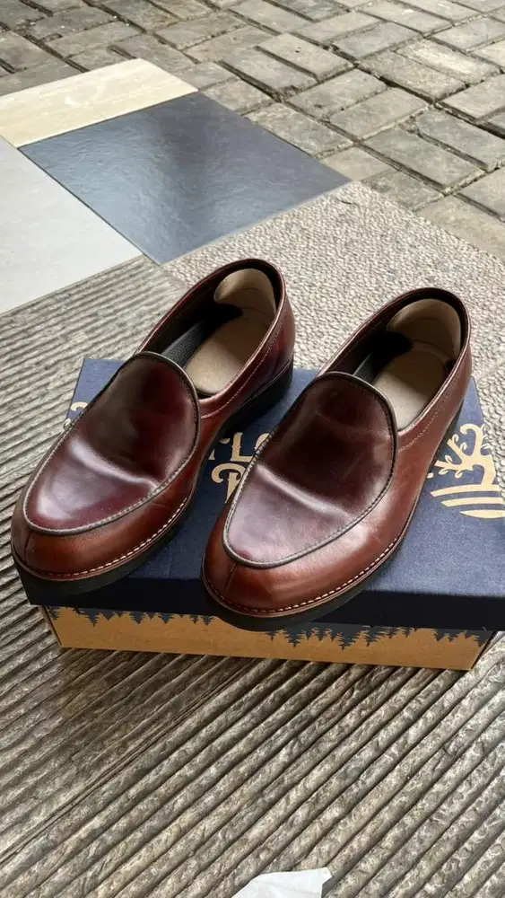 Sepatu loafers kulit asli mantap mulus siap pakai