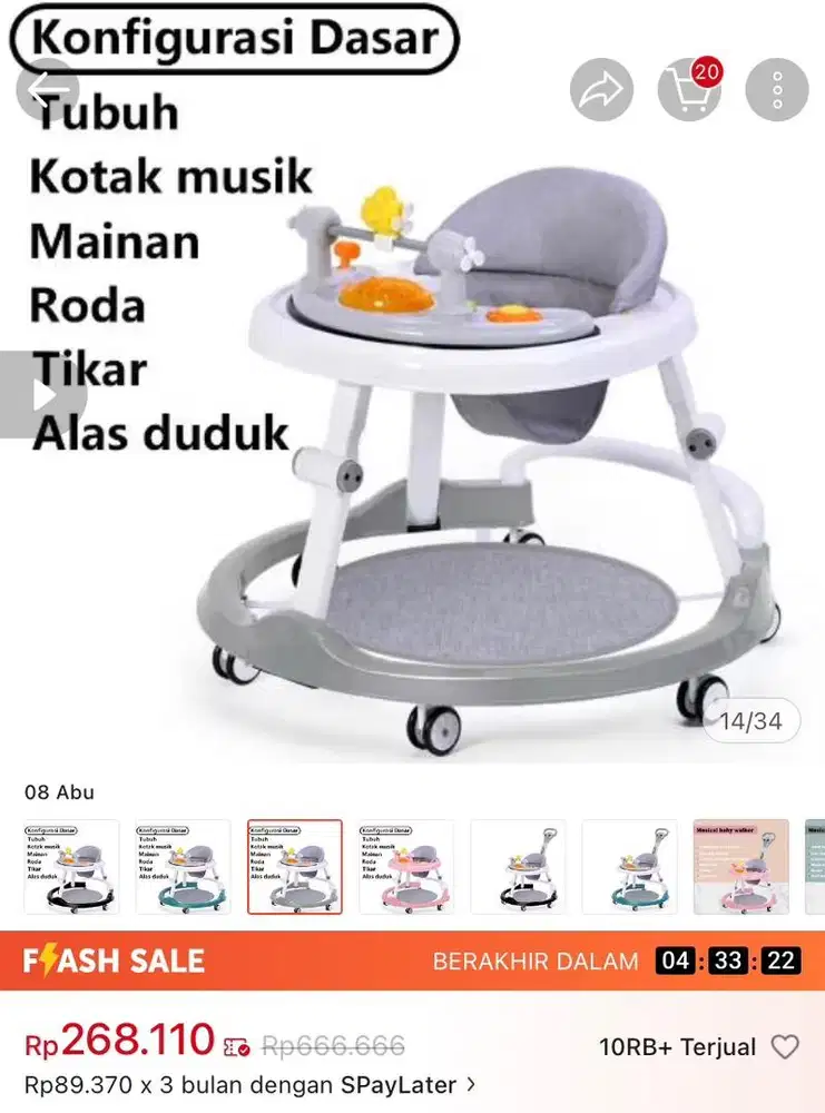 Baby walker roda jalan bayi