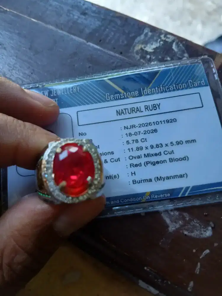 Batu Ruby ring perak bangkok