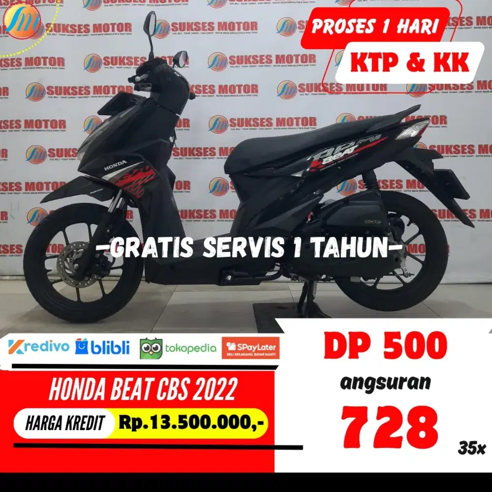 HONDA BEAT CBS 2022 KREDIT DP 500RIBU ANGSURAN SANGAT RENDAH KTP KK