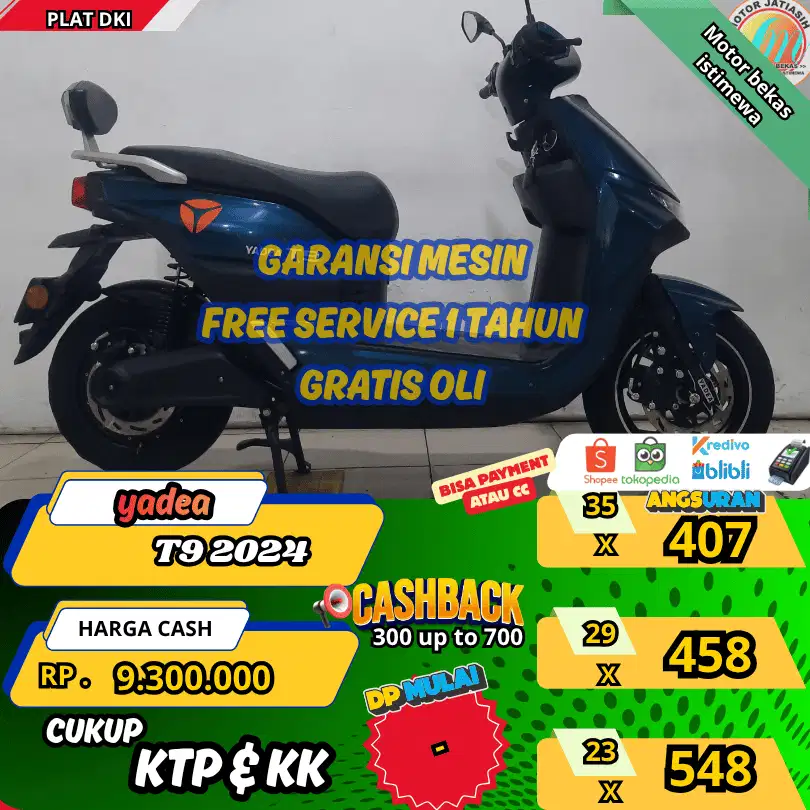 YADEA T9 2024 KM RENDAHBISA PAYMENT SPYLATER KREDIVO &CC (SUKSESMOTOR)