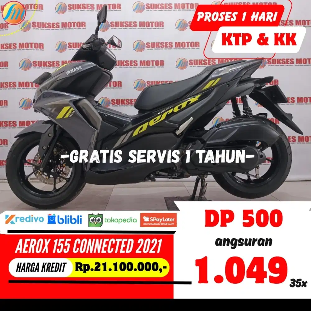 YAMAHA AEROX 155 CONNECTED 155 2021 KREDIT DP 500RB ANGSURAN RENDAH
