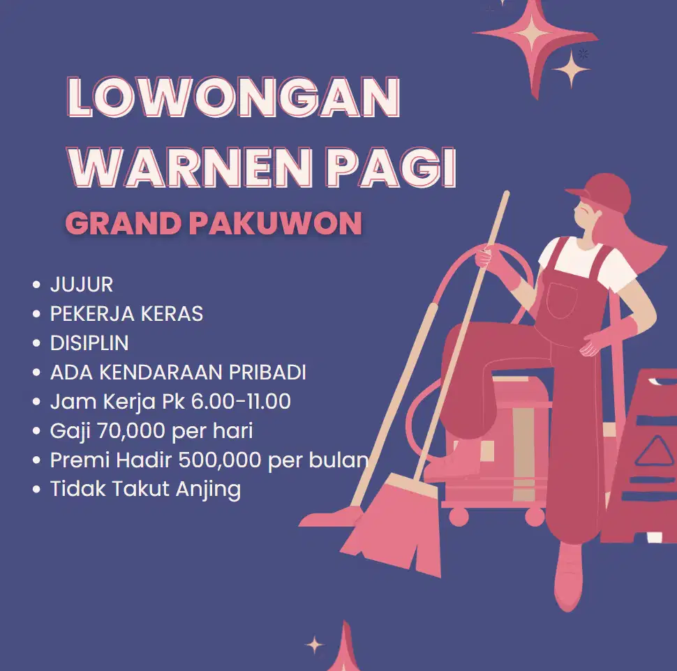 LOWONGAN KERJA WARNEN DAN STAFF GUDANG