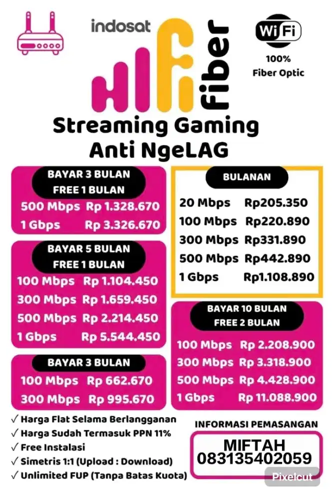 Penawaran Promosi Wifi Hifi Indosat