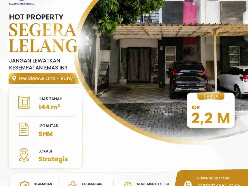 Hot Lelang Rumah Rapi Siap Huni dlm Cluster Residence One BSD