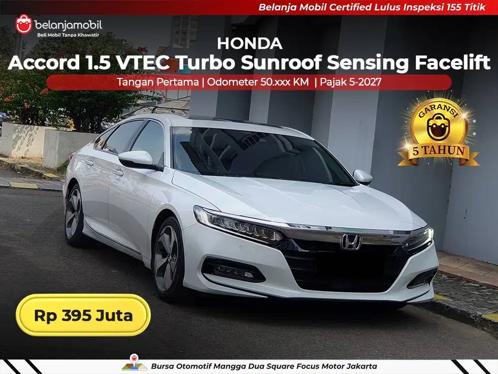 [ GARANSI 5TH ] Honda Accord 1.5 VTEC Turbo Sunroof Sensing 2022 2023