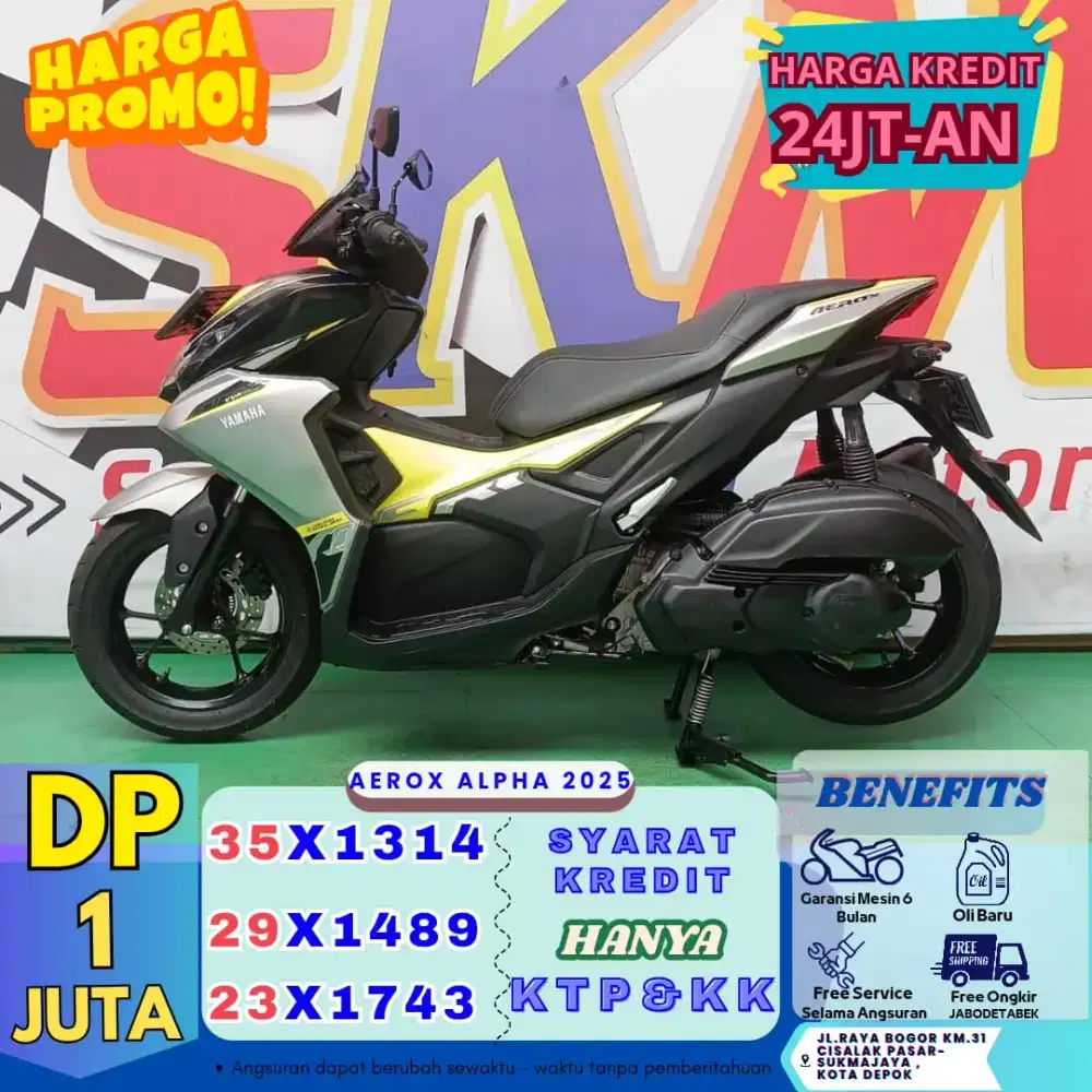 Kredit dp 1juta bawa pulang aerox alpha 2025 ajah