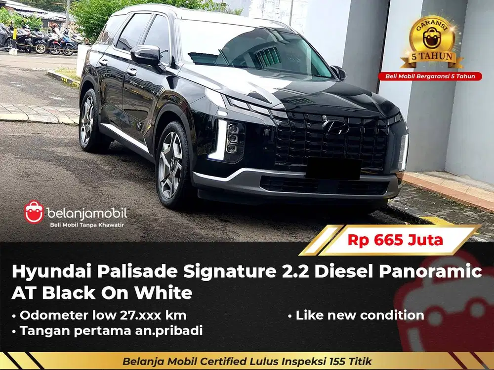 [ GARANSI 5TH ] Hyundai Palisade Signature 2.2 Panoramic AT 2023/2024