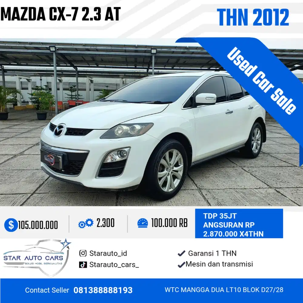 mazda cx7 2.3 at thn 2012