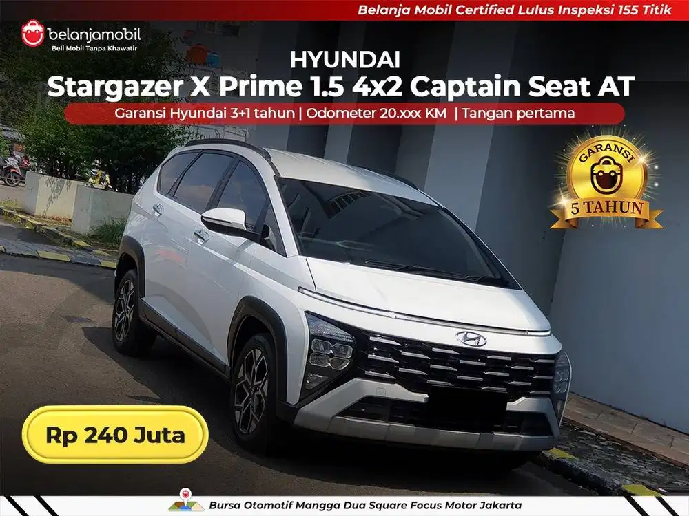 [ GARANSI 5TH ] Hyundai Stargazer X Prime 1.5 Captain Seat 2025 2026
