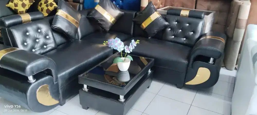 Sofa minimalis oscar hitam