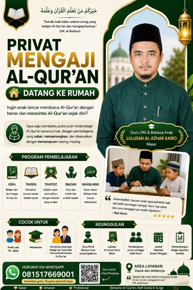 Les Privat Ngaji, Ilmu Agama Islam dan Bahasa Arab