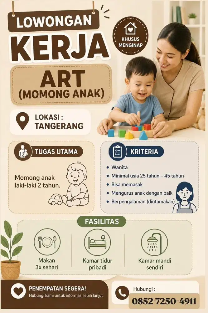 Lowongan kerja ART ( Momong Anak)