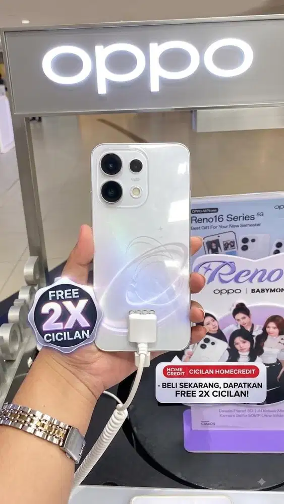 PROMO OPPO RENO16 FREE KUOTA 1 TAHUN DAN CICILAN FREE 2BULAN!!!