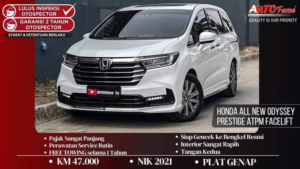 Honda All New Odyssey Prestige ATPM FACELIFT NIK 2021 Fullspec Sunroof