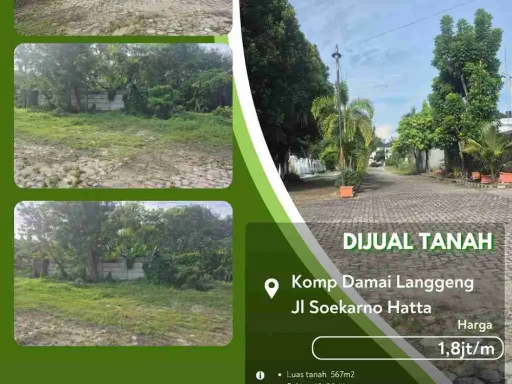Dijual Tanah Jalan Damai Langgeng Pekanbaru Kota Siap Bangun!