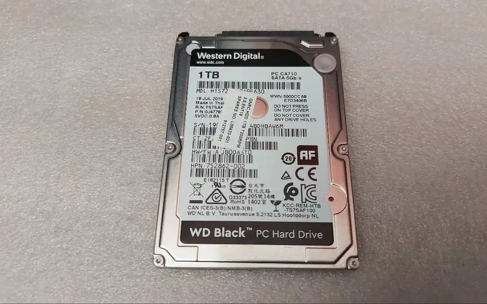 Harddisk Laptop Notebook WD Black 1TB/ 1000GB 7200RPM Sentinel 100/100