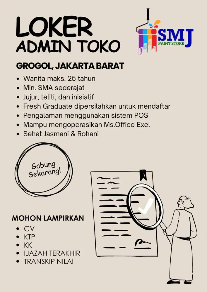 ADMIN TOKO JAKARTA BARAT