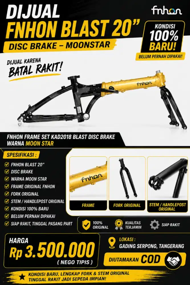 Frame fnhon blast 20 db moonstar baru100%