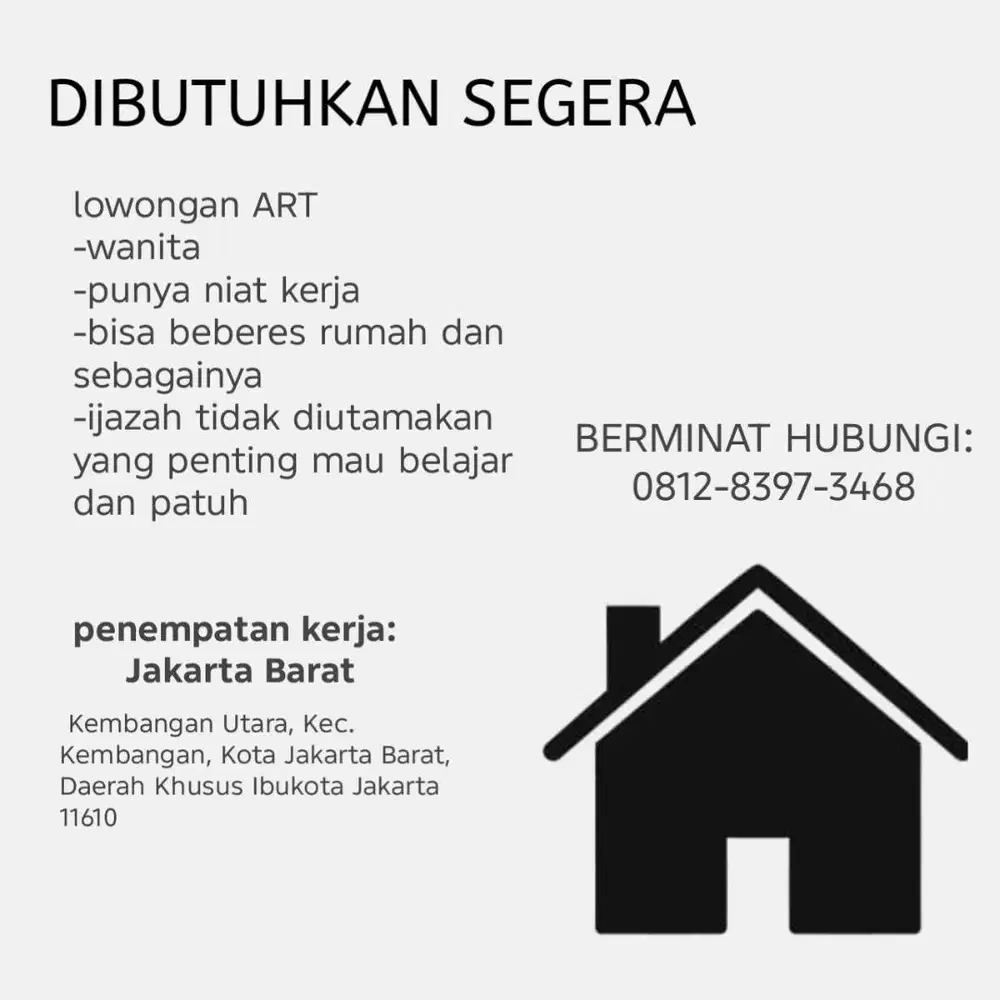 Jika berminat hubungi nomer yang tertera