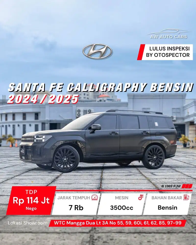 Hyundai Santa Fe Calligraphy Bensin 2025 NIK 2024 non hybrid SantaFe