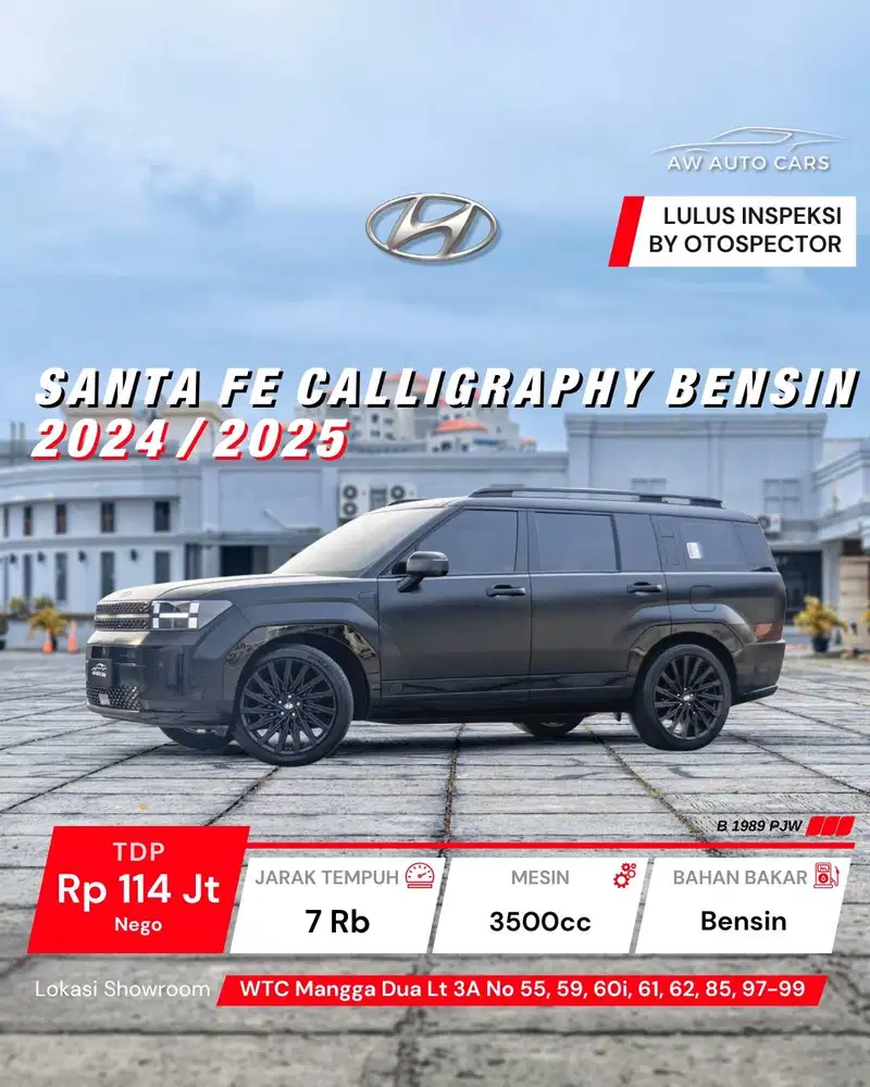 Hyundai Santa Fe Calligraphy Bensin 2025 NIK 2024 non hybrid SantaFe