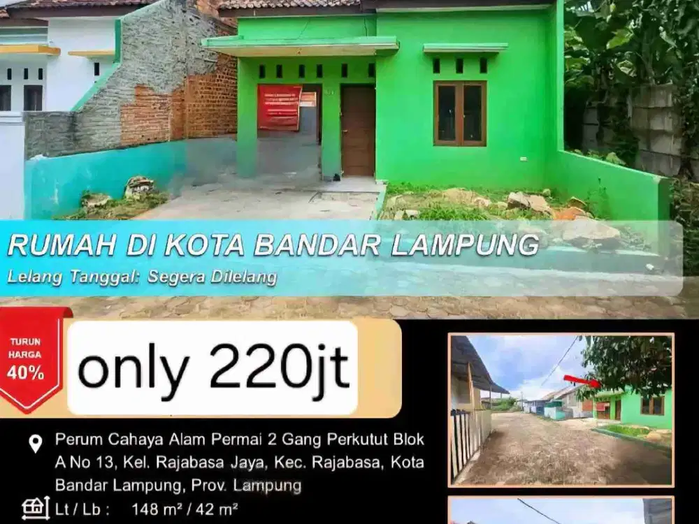 rumah murah rajabasa anti banjir
